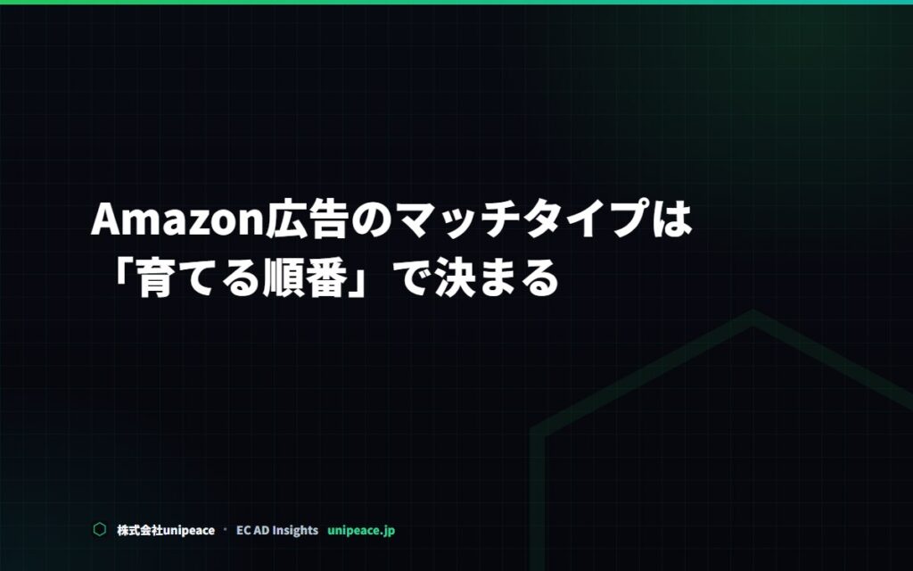 Amazon広告のマッチタイプは「育てる順番」で決まる