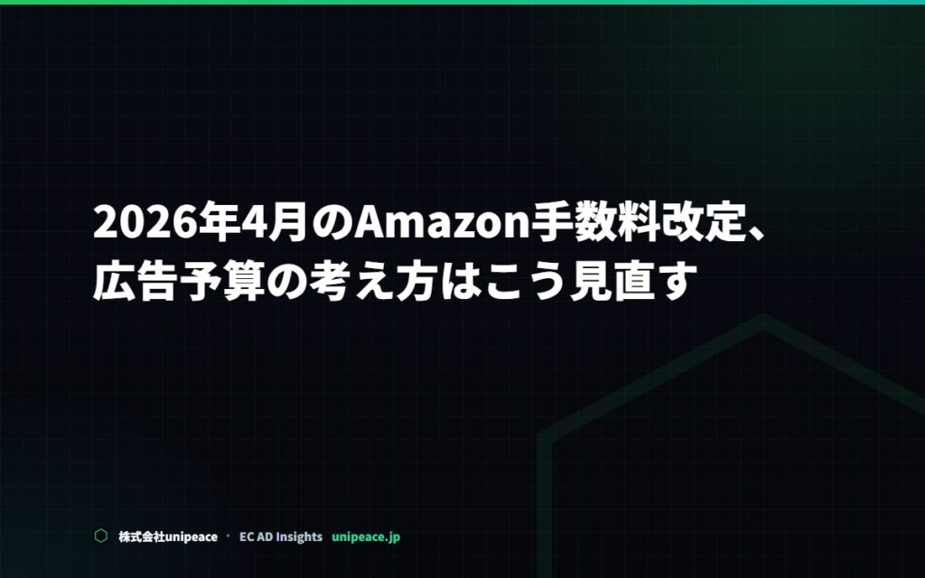 2026年4月のAmazon手数料改定、広告予算の考え方はこう見直す